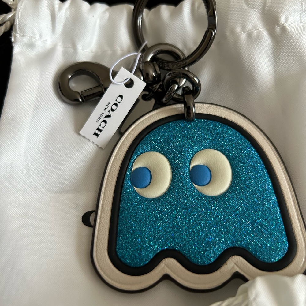Coach x Ms. Pac-Man Blue Ghost Keychain